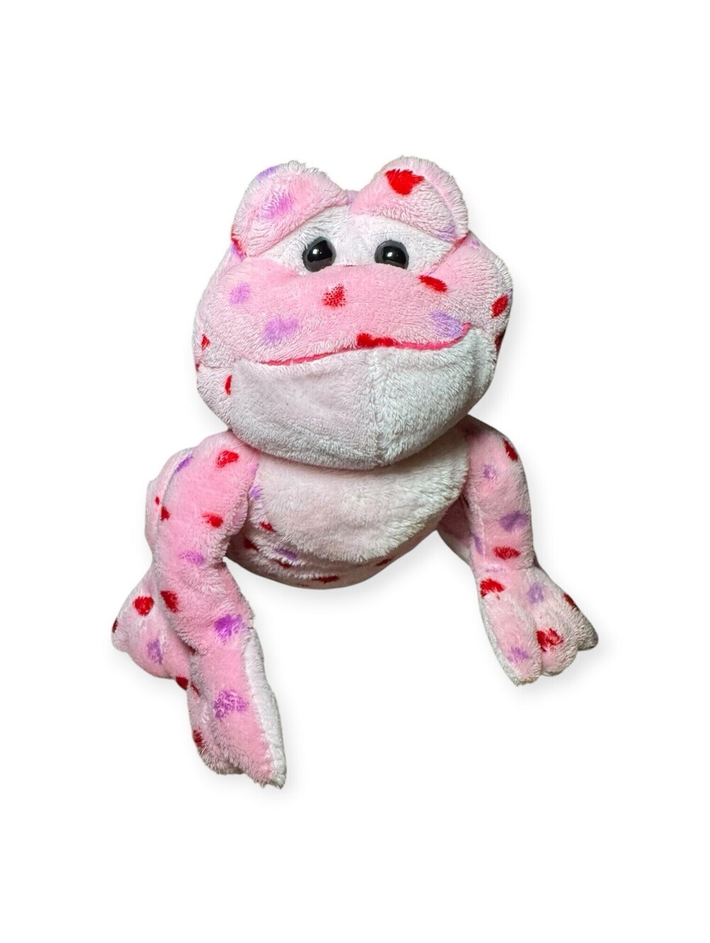 GANZ Webkinz Love Frog Plush Pink Heart Print No Code Retired 2007
